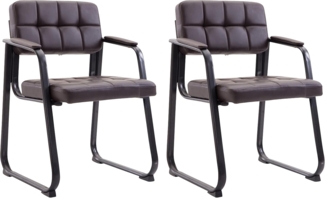 CLP 2er Set Besucherstühle Canada B Kunstleder mit Armlehne,braun