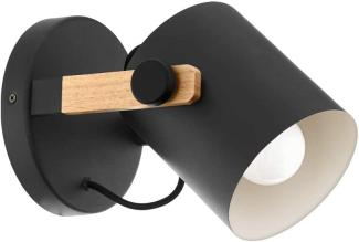 Eglo 43046 Wandleuchte HORNWOOD schwarz, creme, braun E27 1X28W Ø17cm dimmbar