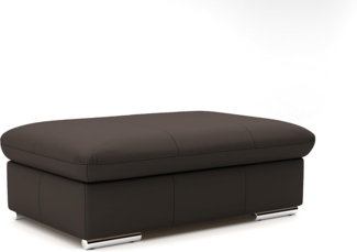 CAVADORE Echtleder-Hocker Valerie / Polsterhocker mit Metallfüßen als Beistellhocker, Fußhocker, Sitzgelegenheit, Couchtisch / 102 x 43 x 68 / Leder Dunkelbraun