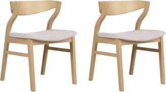 Esszimmerstuhl 2er Set MAROA Holz Beige