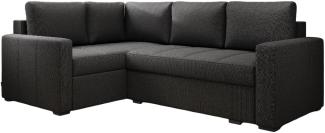 Designer Sofa Cortino mit Schlaffunktion und Stauraum Stoff Schwarz Links