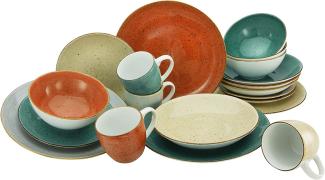 CreaTable 20441 Kombiservice Vintage Nature Verona für 4 Personen, Porzellan, mehrfarbig (1 Set, 16-teilig)
