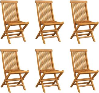 vidaXL Klappbare Gartenstühle 6 Stk. Massivholz Teak 3065527