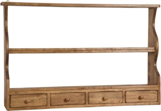 Biscottini Wandregal aus Holz 107,5 x 18,5 x 68 cm | Küchenregal für die Wand, natürliches Finish | Wandregal Made in Italy