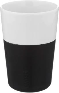 Eva Solo Caffé Latte-Becher, Milchkaffee, Kaffee, Caffétasse, Porzellan/Silikon, Schwarz, 360 ml, 2er-Set, 501003