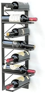 DanDiBo Weinregal Metall Schwarz Ecke Wand 70 cm Eckregal Flaschenregal 96292 Flaschenhalter Wandmontage Modern Wandhalter Wandregal für 7 Flaschen