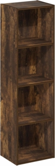 Furinno Pasir 4-stufiges Bücherregal mit offenem Regal, Bernsteinkiefer