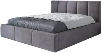 Polsterbett KENET 120x200 mit Matratze, Bettkasten und Lattenrost. Farbe: Grau 16