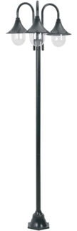vidaXL Garten-Pollerleuchte E27 220 cm Aluminium 3-Laterne Dunkelgrün 44216
