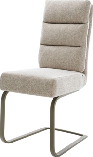 Freischwinger Pela-Flex Webstoff Soft Beige Freischwinger flach Effektfinish Titan Taschenfederkern