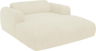 Vente-unique - Recamiere 2-Sitzer - Samt-Stoff - Off-White - POGNI