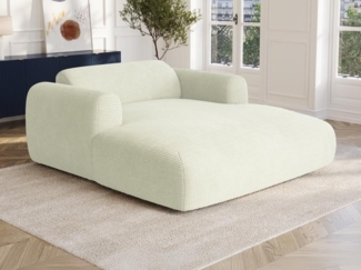 Vente-unique - Recamiere 2-Sitzer - Strukturstoff - Off-White - POGNI