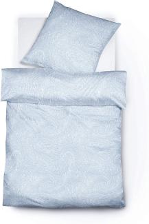 Fleuresse Jacquard Leinen-Bettwäsche Provence Prestige, himmelblau 135x200 cm + 80x80 cm