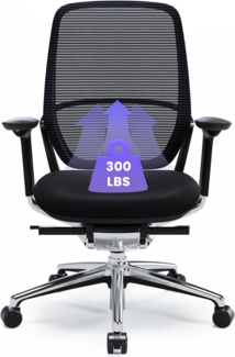 COLAMY Ergonomischer Bürostuhl mit 4D-Armlehnen & Lordosenstütze – Höhenverstellbarer Schreibtischstuhl mit Netzrücken und Synchronmechanik– BIFMA-Zertifiziert für Office Work Comfort,136kg, Silber