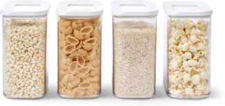 Mepal | Modula Set – 4-teilig | Aufbewahrungsboxen mit Deckel | Küchenorganizer & Vorratsboxen | stapelbar & luftdicht | 4x1500 ml | White