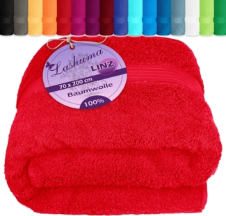 Lashuma Saunatuch Linz, Frottee (1-St), Rotes Saunahandtuch Damen 70x200 cm