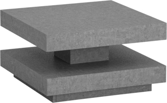 FINEBUY Couchtisch FB59752 (60 x 60 x 34 cm MDF, Wohnzimmertisch Beton Optik), Sofatisch Grau Modern, Kaffeetisch Quadratisch