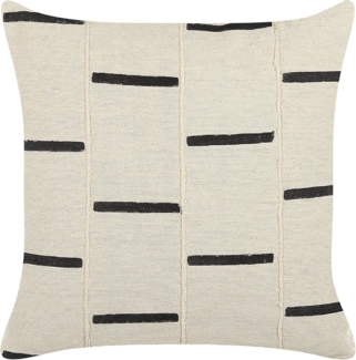 Dekokissen Streifenmuster ABIES Baumwolle 45 x 45 cm Beige