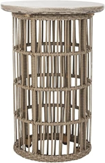 SAFAVIEH Modern Concrete Outdoor Accent Table, in Dark Grey