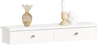 SoBuy FRG43-W Wandschrank Hängeschrank Badezimmerschrank Wandregal Hängeregal Wandgarderobe mit 2 Schubladen BHT ca: 64 x 10 x 15 cm