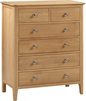 Die Julian Bowen COTSWOLD 4+2 Kommode ist eine geräumige und elegante Aufbewahrungslösung für Schlafzimmer