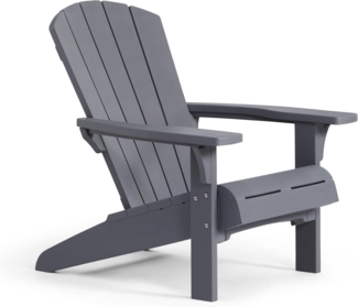 Keter 'Troy' Adirondack-Stuhl, Kunststoff, 81 x 96,5 x 93 cm, Hellgrau
