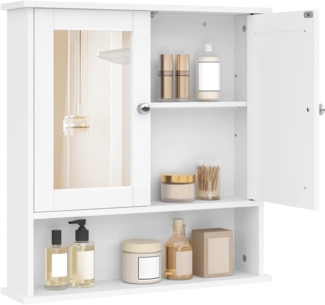 eSituro SBP0028 Spiegelschrank Badspiegel Hängeschrank mit Türen Wandschrank Badschrank Weiß BHT ca: 56 x 58,3 x 13 cm