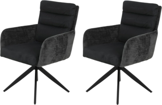 2er Set Sesselstuhl Leandra, XL Sitzbreite - Anthrazit