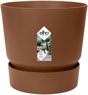 elho Greenville Rund 40 - Blumentopf für Innen und Außen - Selbstbewässerungstopf - 100% Recyceltem Plastik - Ø 39.0 x H 36.8 cm - Braun/Ingwer Braun