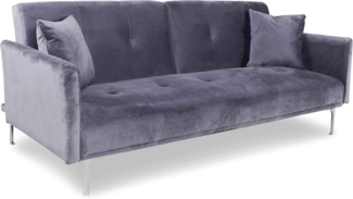 Menzzo Carla Sofa aus Velours, Grau, 191