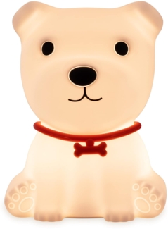 Navaris LED Nachtlicht Hunde Design - aufladbar mit Micro USB Kabel - Süße RGB Farbwechsel Kinder Nachttischlampe - Hund Schlummerlicht Weiß