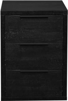 Nachttisch Columbia 03 / Clyde , Holzwerkstoff , Schwarz , 49 x 70 x 45 cm