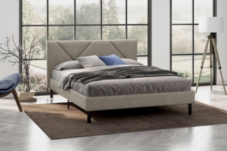 Dmora - Doppelbett Caldes, Struktur des Container-Betts, Sommier mit Verkleidung, Matratzenhalterstruktur, Geeignet für eine Matratze 160x190 cm, Taube