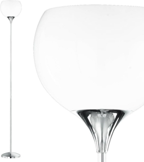 Reality|Trio Deckenfluter Stehlampe in chrom, Acrylschirm weiß