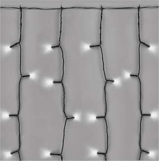 EMOS Connect System 1m Lichtervorhang Standard, Weihnachtslichterkette mit 100 LEDs, Erweiterungskomponent C (ohne Verbindungskabel und Adapter), IP44 für Innen und Außen, Kaltweiß