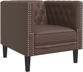 vidaXL Chesterfield-Sessel Braun Kunstleder 372654