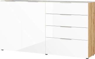 GERMANIA Sideboard Oakland, in 2 Breiten, Fronten und Oberboden mit Glasauflage