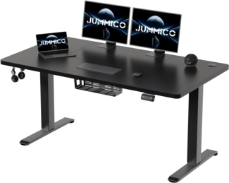 JUMMICO HöHenverstellbarer Schreibtisch 140x60 cm,Standing Desk（71-119cm）,Schreibtisch HöHenverstellbar Elektrisch mit 2-Memory-Steuerung und Antikollisions Funktion(Schwarz)