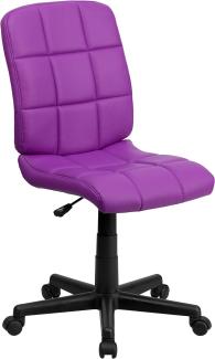 Flash Furniture Mid-Back Quilted Vinyl Swivel Task Chair, Metal, Purple, 58. 42 x 55. 88 x 22. 86 cm