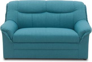 DOMO Collection Sofa Berlin | Klassische Polstergarnitur mit hochwertigem Federkern, 2 Sitzer, blau