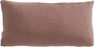 Pure Label Musselin Kopfkissenbezug 40x80 cm aus 100% Baumwolle - Traumhaft weiche, kuschelige Kissen-Sets in braun aus Musselin
