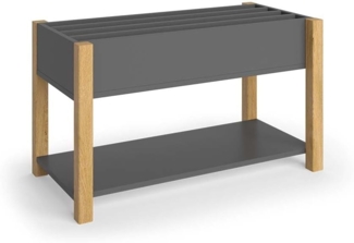 VitaliSpa® Bücherregal Malia, Grau/Eiche, 80 x 46 cm