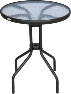 Outsunny Gartentisch Glastisch Beistelltisch Metall+Sicherheitsglas