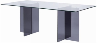 Vente-unique - Esstisch für 8 Personen - Sicherheitsglas - Transparent & Anthrazit - BYLENA