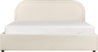 Bett mit Stauraum QUILLIEN 140 x 200 cm Bouclé Helles Beige