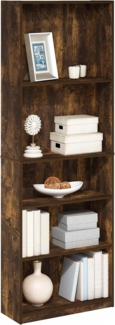 Furinno Jaya Simply Home Bücherregal mit verstellbarem Regal, 5 Etagen, Bernsteinkiefer