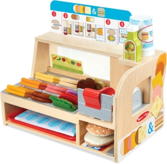 Melissa & Doug hölzerne Schneiden und Stapeln Sandwich Counter | Rollenspiel Holzspielzeug | Food Game | 3+ | Geschenk für Jungen oder Mädchen, 13. 5 x 8 x 8. 5 cm