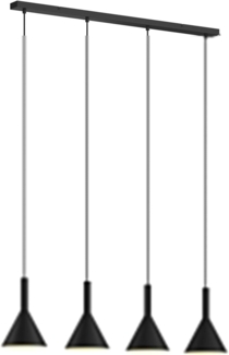 Arcchio Hängeleuchte Tadej, Metall, Schwarz IP20, 4x15 W LED