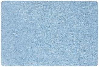 Spirella Badteppich Badematte Duschvorleger Mikrofaser Hochflor | flauschig | rutschhemmend | Gobi | geeignet für Fußbodenheizung | 40x60 cm | Hellblau