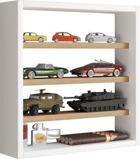 VCM Wandvitrine Osado 919880 Weiß / Honig-Eiche H. 40 x B. 40 x T. 10 cm